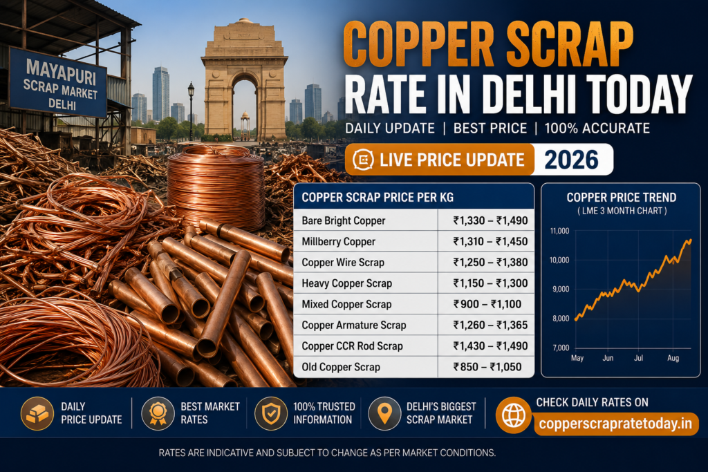 Copper Scrap Rates in Delhi today